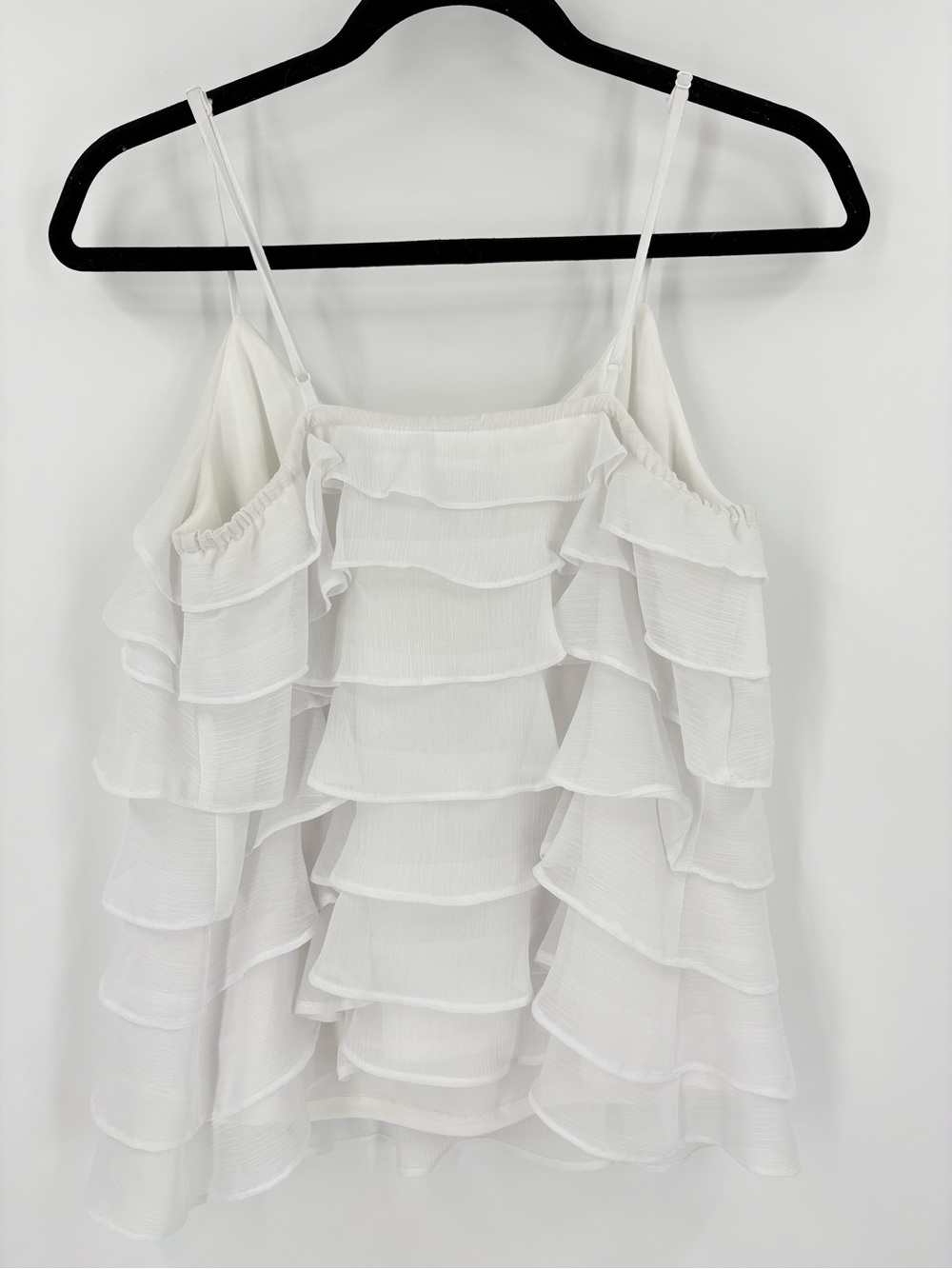 Candies Y2K White Tiered Ruffle Cami Tank NWOT Party Date Coquette Top Large - Picture 9 of 13